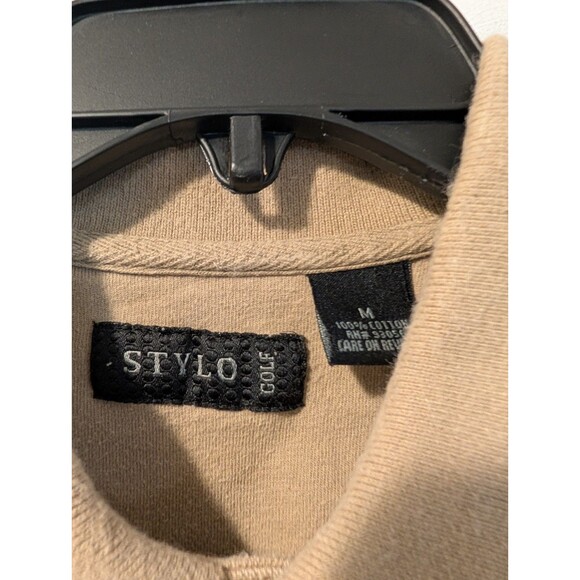 Universal Orlando Polo Shirt Men’s Medium Stylo Golf Beige Check Embroidered - Picture 8 of 10